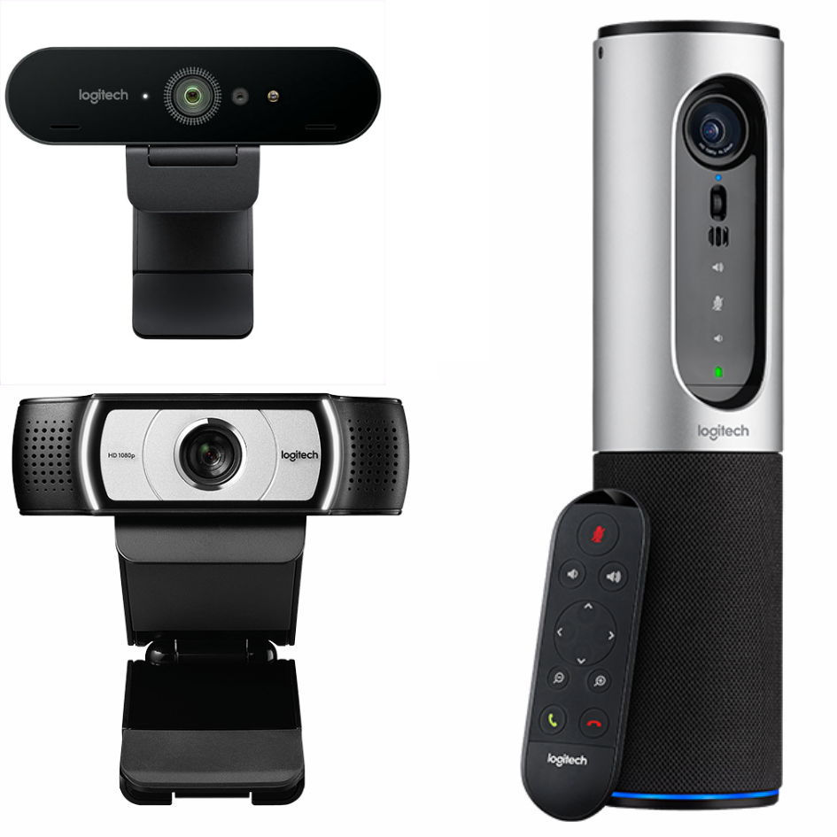 Lanmedia mosaico de dispositivos Logitech webcams