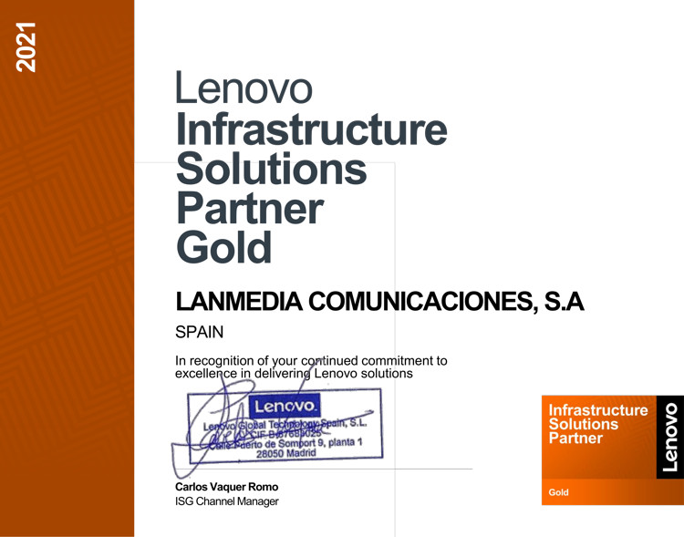 Lanmedia noticias Gold Partner de Lenovo Certificado