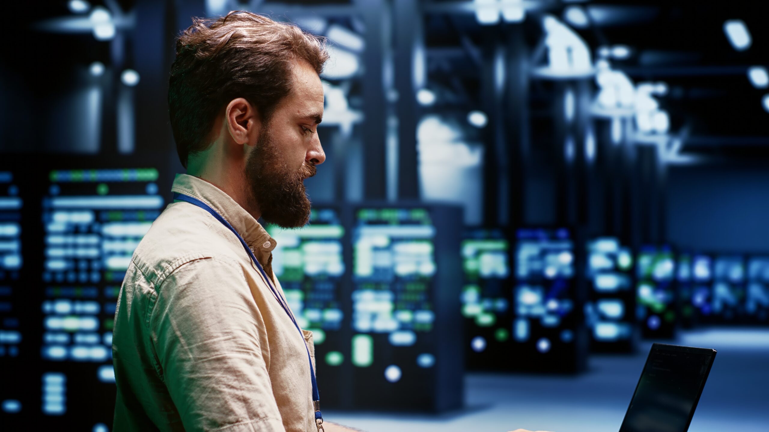 Engineer servicing server clusters engineer servicing server clusters scaled